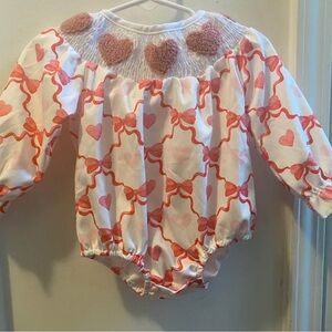 New Smocked Valentines Bubble Romper